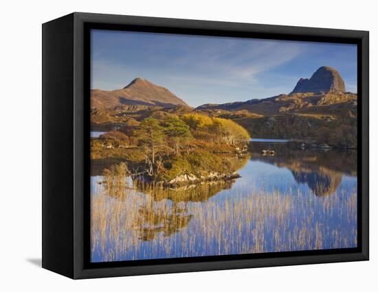 Two Mountains of Suilven and Canisp From Loch Druim Suardalain, Sutherland, North West Scotland-Neale Clarke-Framed Premier Image Canvas