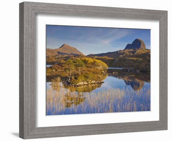 Two Mountains of Suilven and Canisp From Loch Druim Suardalain, Sutherland, North West Scotland-Neale Clarke-Framed Photographic Print