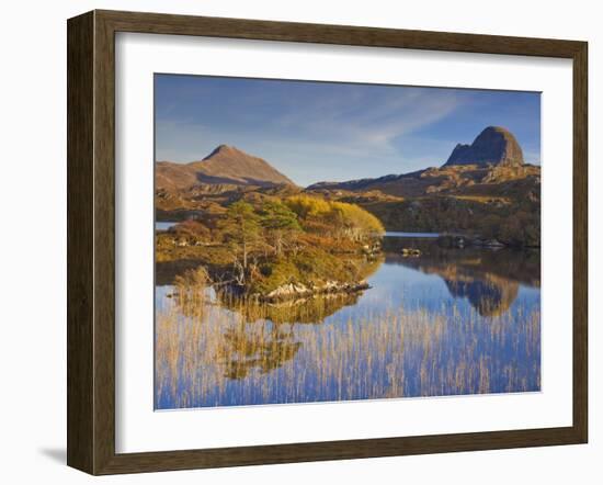 Two Mountains of Suilven and Canisp From Loch Druim Suardalain, Sutherland, North West Scotland-Neale Clarke-Framed Photographic Print