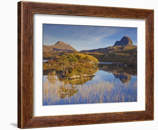 Two Mountains of Suilven and Canisp From Loch Druim Suardalain, Sutherland, North West Scotland-Neale Clarke-Framed Photographic Print