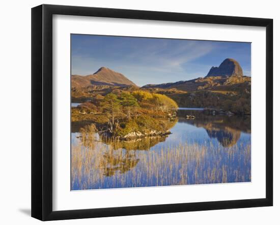 Two Mountains of Suilven and Canisp From Loch Druim Suardalain, Sutherland, North West Scotland-Neale Clarke-Framed Photographic Print