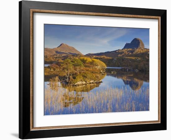 Two Mountains of Suilven and Canisp From Loch Druim Suardalain, Sutherland, North West Scotland-Neale Clarke-Framed Photographic Print