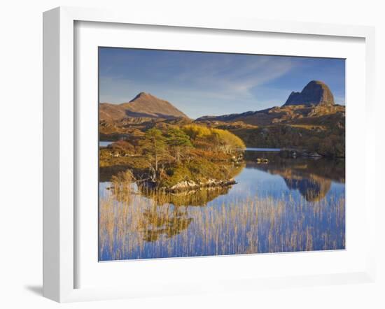 Two Mountains of Suilven and Canisp From Loch Druim Suardalain, Sutherland, North West Scotland-Neale Clarke-Framed Photographic Print