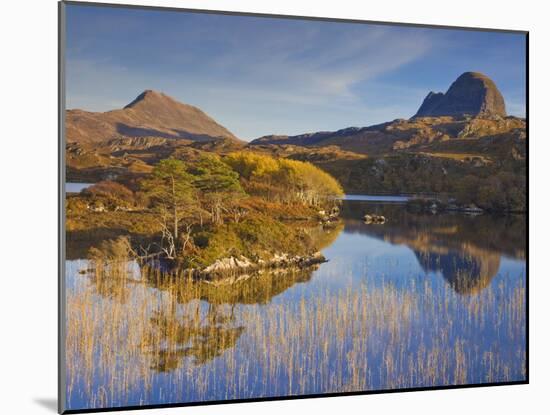 Two Mountains of Suilven and Canisp From Loch Druim Suardalain, Sutherland, North West Scotland-Neale Clarke-Mounted Photographic Print