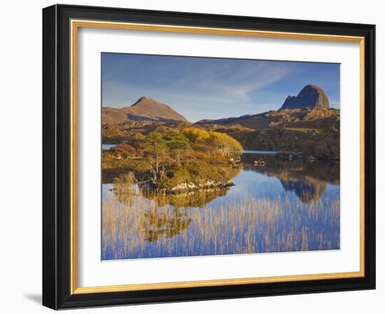 Two Mountains of Suilven and Canisp From Loch Druim Suardalain, Sutherland, North West Scotland-Neale Clarke-Framed Photographic Print