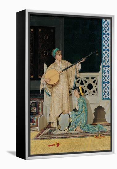 Two Musician Girls, Second Half of the 19th C-Osman Hamdi Bey-Framed Premier Image Canvas