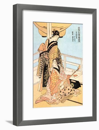 Two Musicians-Kitagawa Utamaro-Framed Art Print