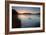 Two Mute Swans, Cygnus Olor, Feed on Misty Pen Ponds in Richmond Park at Sunrise-Alex Saberi-Framed Photographic Print