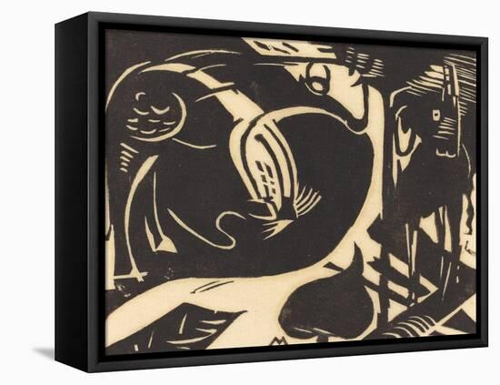 Two Mythical Animals (Zwei Fabeltiere), 1914-Franz Marc-Framed Premier Image Canvas