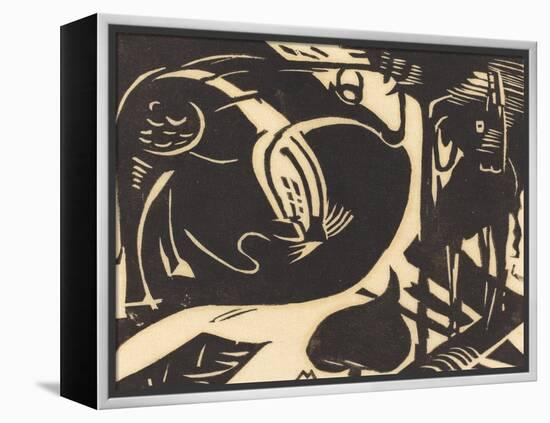 Two Mythical Animals (Zwei Fabeltiere), 1914-Franz Marc-Framed Premier Image Canvas