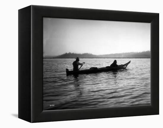 Two Native Americans with Canoe, Circa 1906-Asahel Curtis-Framed Premier Image Canvas