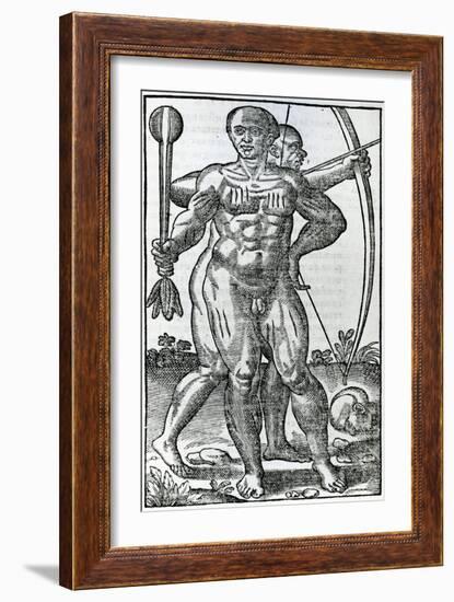 Two Natives from 'La Hystoria General De Las Indias' 1547-Christopher Columbus-Framed Giclee Print