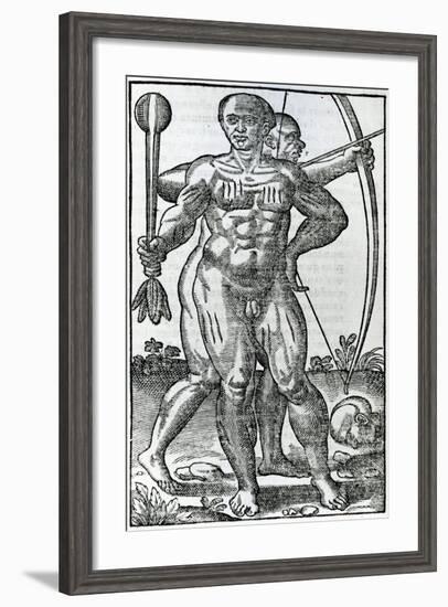 Two Natives from 'La Hystoria General De Las Indias' 1547-Christopher Columbus-Framed Giclee Print