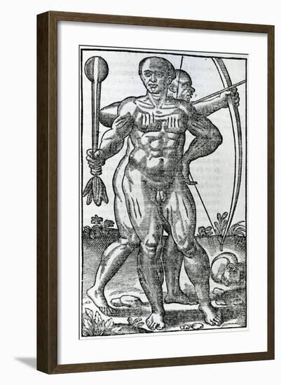 Two Natives from 'La Hystoria General De Las Indias' 1547-Christopher Columbus-Framed Giclee Print