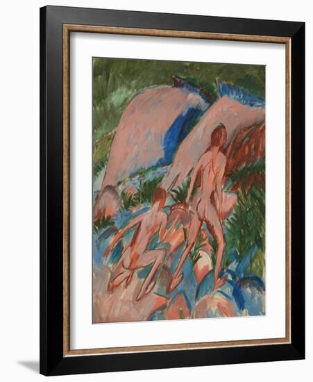 Two Nude Figures in a Landscape, 1913-Ernst Ludwig Kirchner-Framed Giclee Print