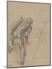 Two Nude Men, 1856-57 (Graphite Pencil on Dark Cream Paper)-Edgar Degas-Mounted Giclee Print