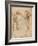 Two Nude Studies of a Man Storming Forward and Another Turning to the Right (Verso)-Michelangelo Buonarroti-Framed Giclee Print