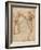 Two Nude Studies of a Man Storming Forward and Another Turning to the Right (Verso)-Michelangelo Buonarroti-Framed Giclee Print