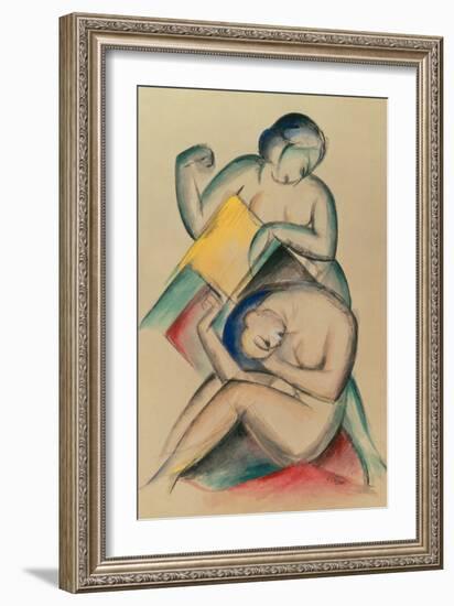 Two Nude women by Franz Marc-Franz Marc-Framed Giclee Print