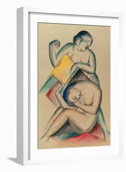 Two Nude women by Franz Marc-Franz Marc-Framed Giclee Print