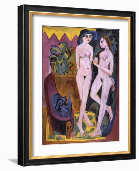 Two Nudes in a Room, 1914-Ernst Ludwig Kirchner-Framed Giclee Print