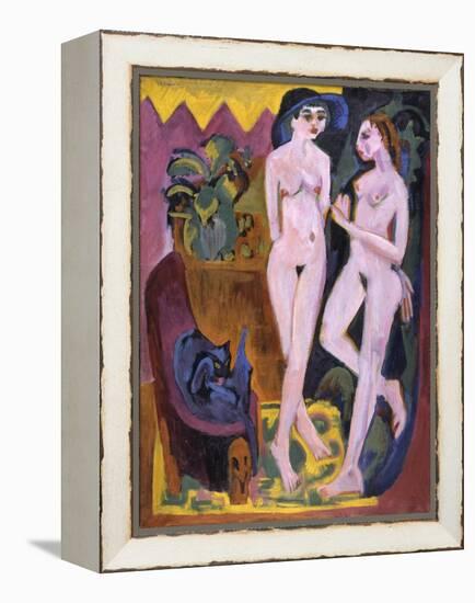 Two Nudes in a Room, 1914-Ernst Ludwig Kirchner-Framed Premier Image Canvas