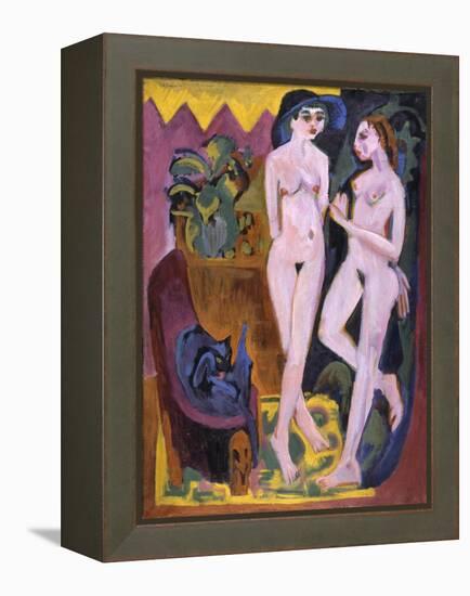 Two Nudes in a Room, 1914-Ernst Ludwig Kirchner-Framed Premier Image Canvas