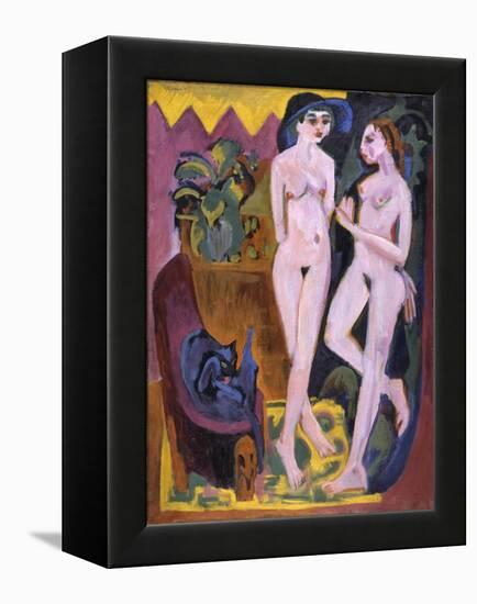 Two Nudes in a Room, 1914-Ernst Ludwig Kirchner-Framed Premier Image Canvas