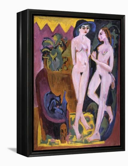 Two Nudes in a Room, 1914-Ernst Ludwig Kirchner-Framed Premier Image Canvas