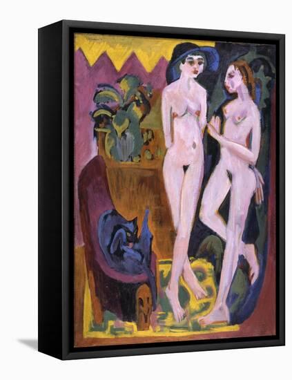 Two Nudes in a Room, 1914-Ernst Ludwig Kirchner-Framed Premier Image Canvas