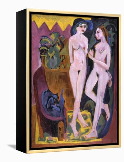 Two Nudes in a Room, 1914-Ernst Ludwig Kirchner-Framed Premier Image Canvas