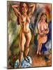 Two Nudes: One Standing, One Sitting, 1913 (Oil on Canvas)-Jules Pascin-Mounted Giclee Print
