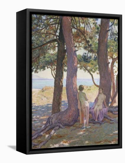 Two Nudes under Pine-Trees-Theo Rysselberghe-Framed Premier Image Canvas