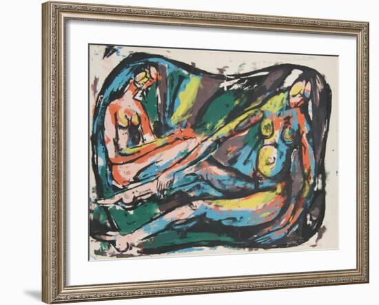 Two Nudes-Mike Zahratka-Framed Serigraph
