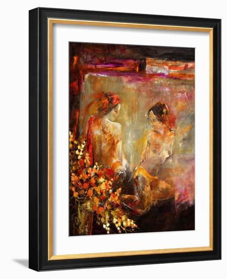 Two nudes-Pol Ledent-Framed Art Print