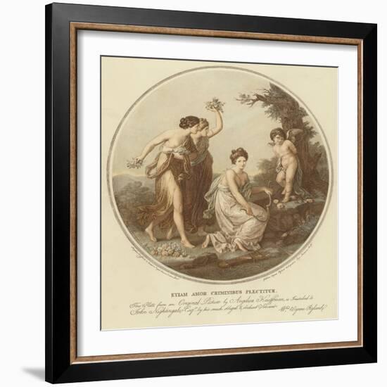 Two Nymphs Mock Cupid Who Is Tied to a Tree-Angelica Kauffmann-Framed Giclee Print