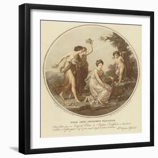 Two Nymphs Mock Cupid Who Is Tied to a Tree-Angelica Kauffmann-Framed Giclee Print