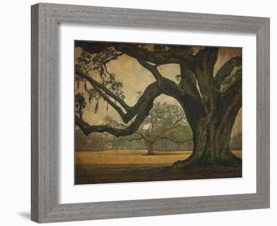 Two Oaks in Rain, Audubon Gardens-William Guion-Framed Giclee Print