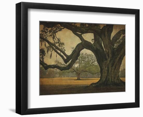 Two Oaks in Rain, Audubon Gardens-William Guion-Framed Art Print