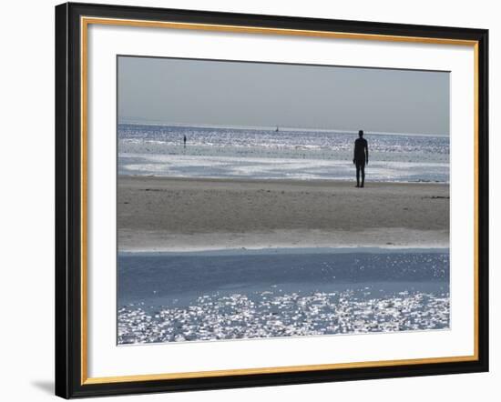 Two of the 100 Men of Another Place, also known as the Iron Men, Tatues by Antony Gormley-Ethel Davies-Framed Photographic Print