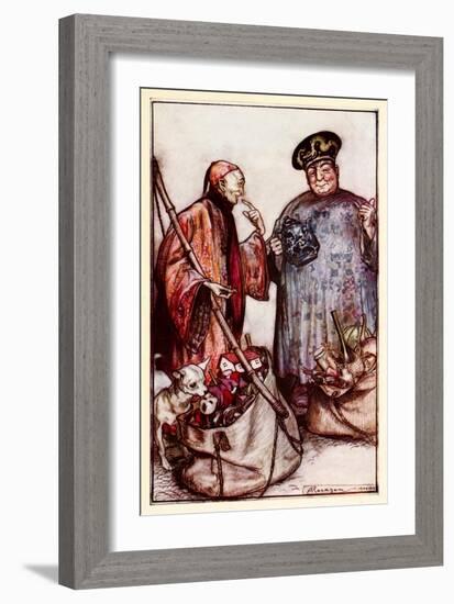 Two of Those Sages... like Pedlars among Us' (Expressing Themselves with Things They Carry Around)-Arthur Rackham-Framed Giclee Print