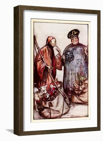 Two of Those Sages... like Pedlars among Us' (Expressing Themselves with Things They Carry Around)-Arthur Rackham-Framed Giclee Print