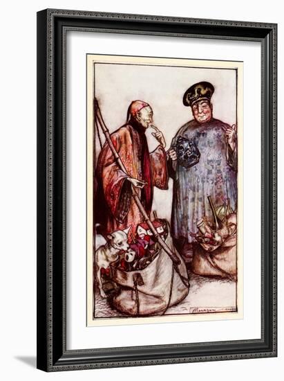 Two of Those Sages... like Pedlars among Us' (Expressing Themselves with Things They Carry Around)-Arthur Rackham-Framed Giclee Print