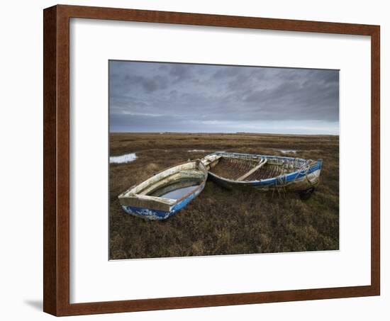 Two Old Boats on the Saltmarshes at Burnham Deepdale, Norfolk, England-Jon Gibbs-Framed Photographic Print