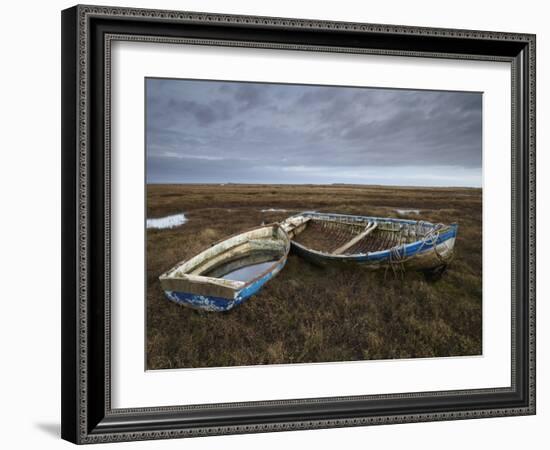 Two Old Boats on the Saltmarshes at Burnham Deepdale, Norfolk, England-Jon Gibbs-Framed Photographic Print