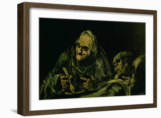 Two Old Men Eating, One of the "Black Paintings", 1819-23-Francisco de Goya-Framed Giclee Print