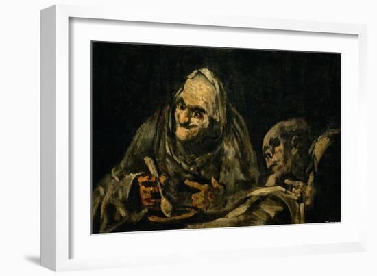 Two Old Men Eating, One of the Black Paintings from the Quinta Del Sordo, Goya's House, 1819-1823-Francisco de Goya-Framed Giclee Print