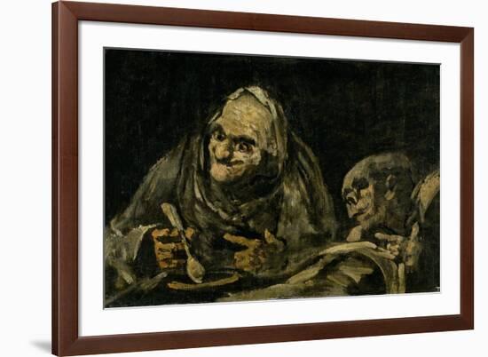 Two Old Men Eating Soup-Francisco de Goya-Framed Giclee Print