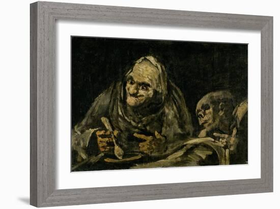 Two Old Men Eating Soup-Francisco de Goya-Framed Giclee Print