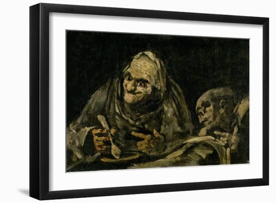 Two Old Men Eating Soup-Francisco de Goya-Framed Giclee Print